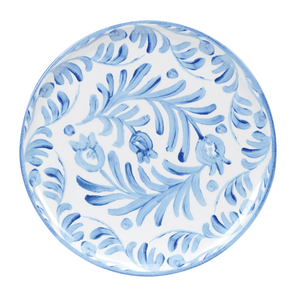 Cal-Mil 22351-10-104 Costa 10 3/4" Blue and White  Round Melamine Plate - 1 Each