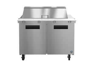 Hoshizaki SR48A-18M Refrigerator, Two Section Mega Top Prep Table, Stainless Doors