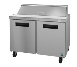 Hoshizaki SR48A-12 Refrigerator, Two Section Sandwich Prep Table, Stainless Doors