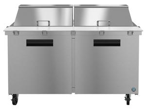 Hoshizaki SR60A-24M Refrigerator, Two Section Mega Top Prep Table, Stainless Doors