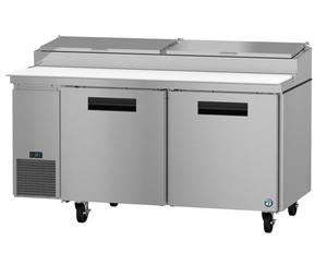Hoshizaki PR67A Refrigerator, Two Section Pizza Prep Table, Stainless Doors