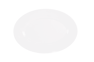 Cal-Mil 22460-79-15 Classic Rim 9.75" x 7.25" White  Oval Melamine Platter - 1 Each