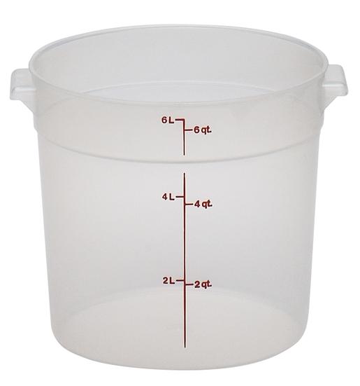 Cambro RFS6PP190 6 Qt. Translucent Round Polypropylene Food Storage Container