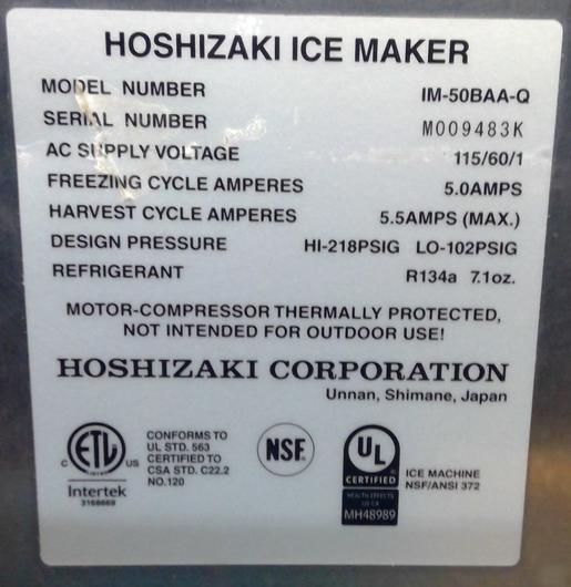 IM-50BAA-Q, Sphere Cube Icemaker, Air-cooled, Built in Storage Bin -  Hoshizaki America, Inc.