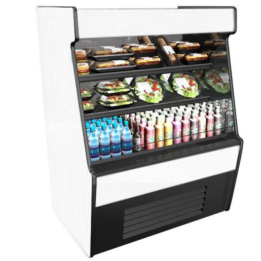 Structural Concepts CO45R Self Service Refrigerated Open Air Case w/ Laminated Panels, White Carrara